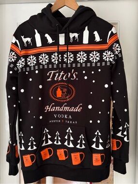 Tito's Handmade Vodka Black & Orange Holiday Hoodie
